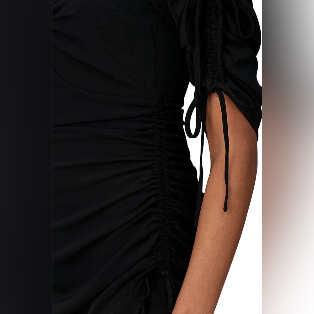 Rodarte Black Ruched Asymmetric Ruffle Dress 2XS - Picture 4 of 14